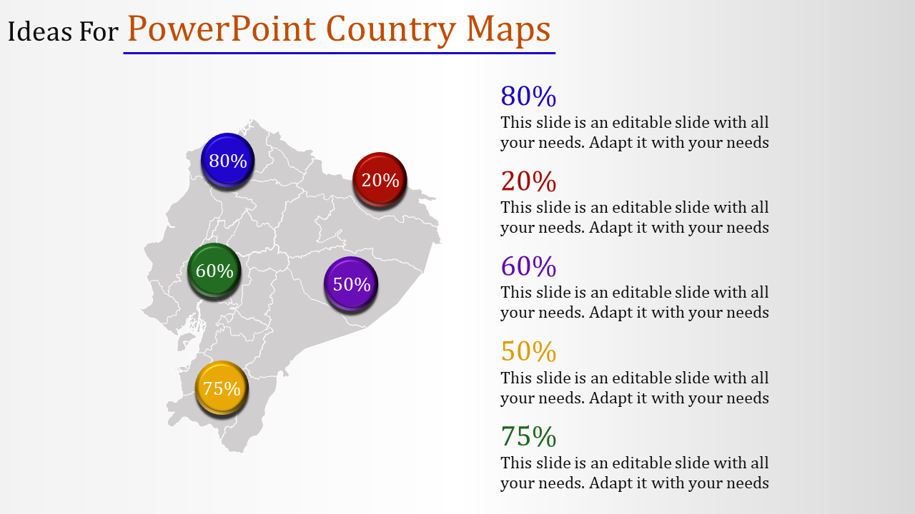 PowerPoint Country Maps for PPT and Google Slides